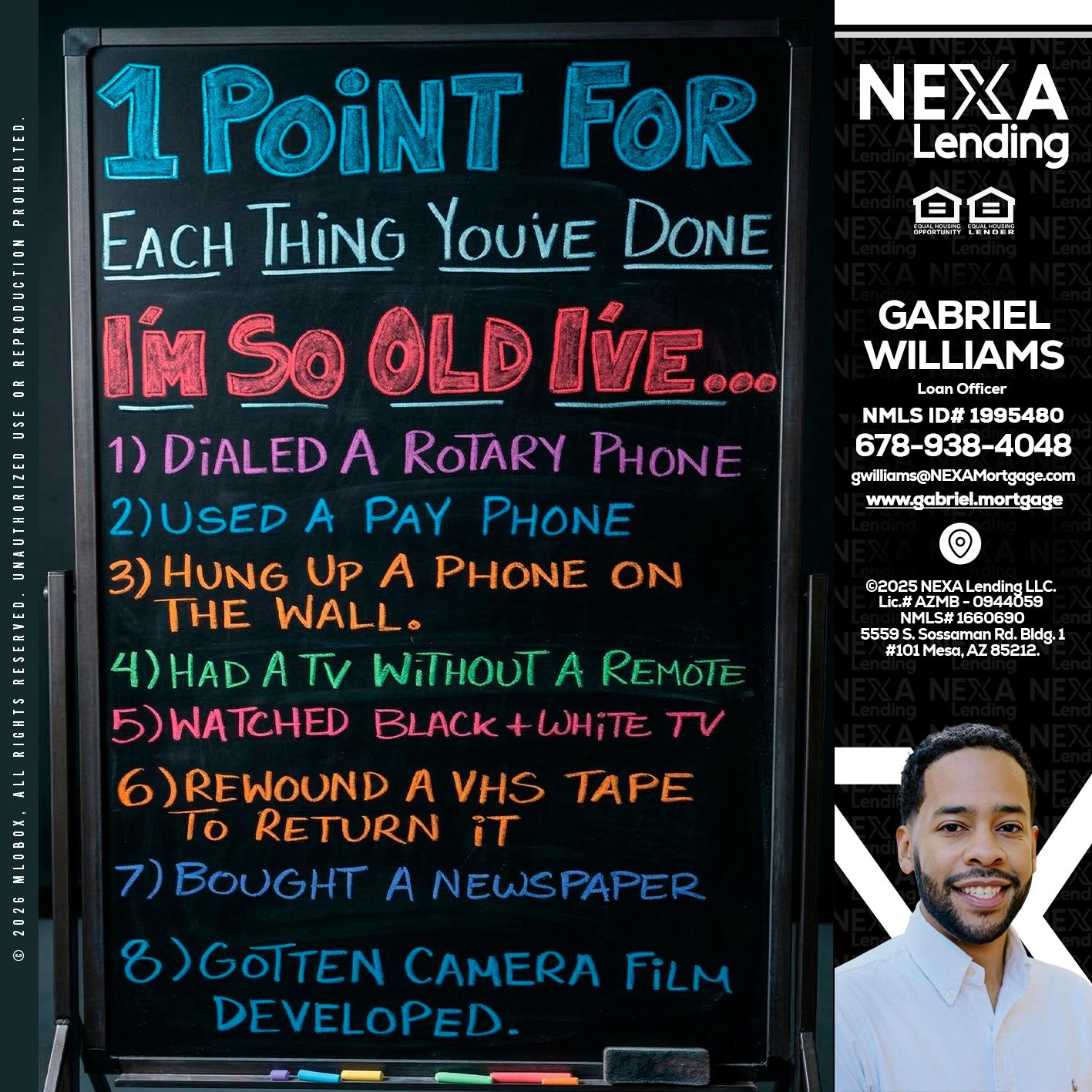 1 point for - Gabriel Williams -Loan Officer