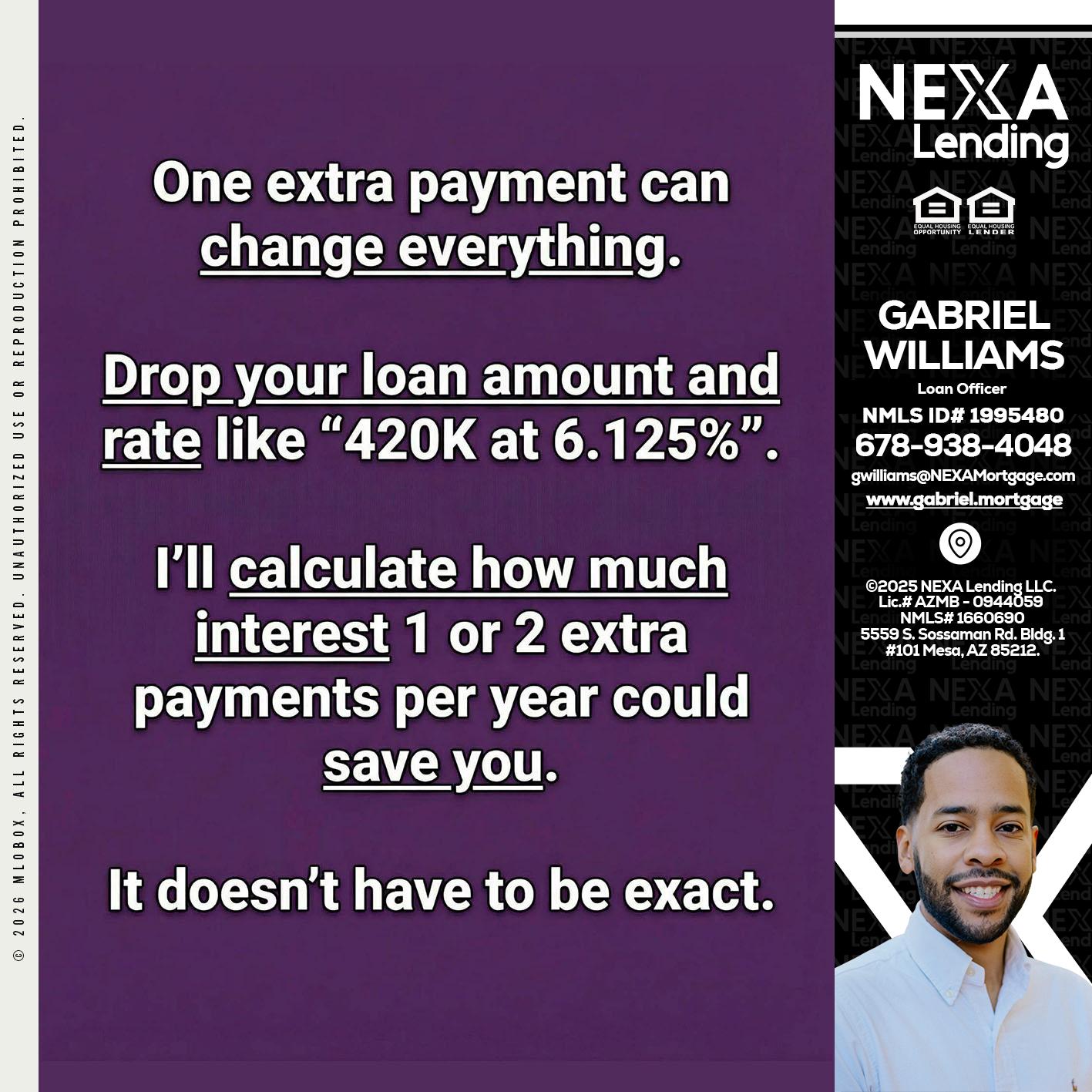 ONE EXTRA - Gabriel Williams -Loan Officer
