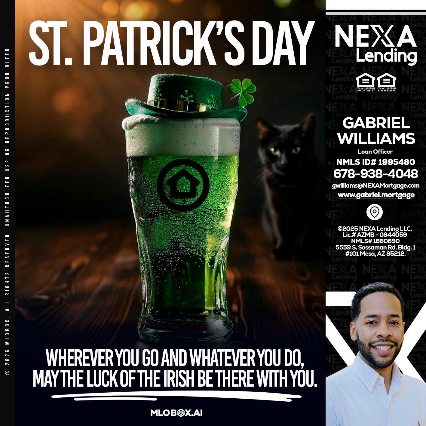 st. Patricks day - Gabriel Williams -Loan Officer