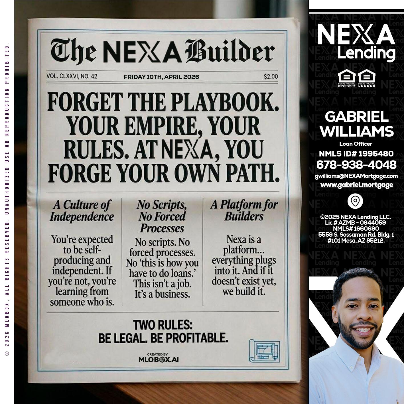 THE NEXA BUILDER - Gabriel Williams -Loan Officer