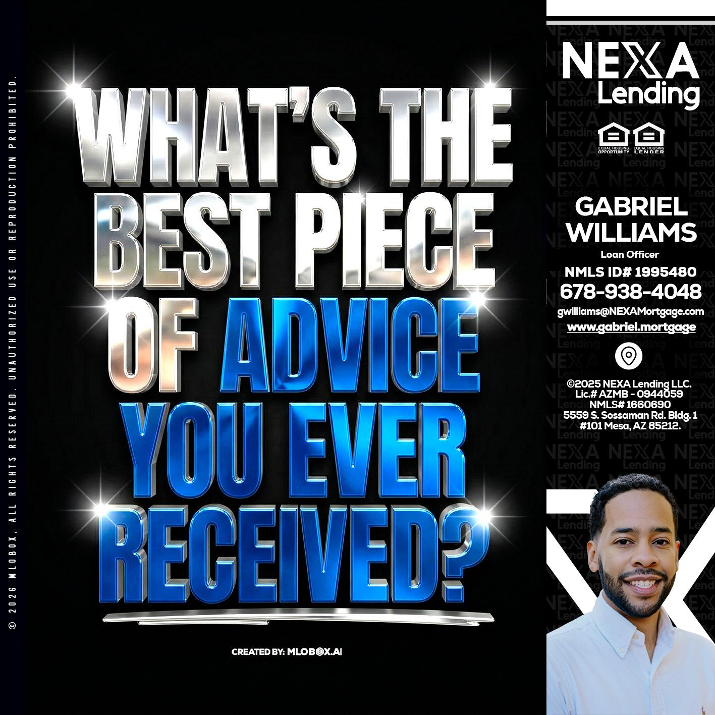 WHATS THE BEST - Gabriel Williams -Loan Officer