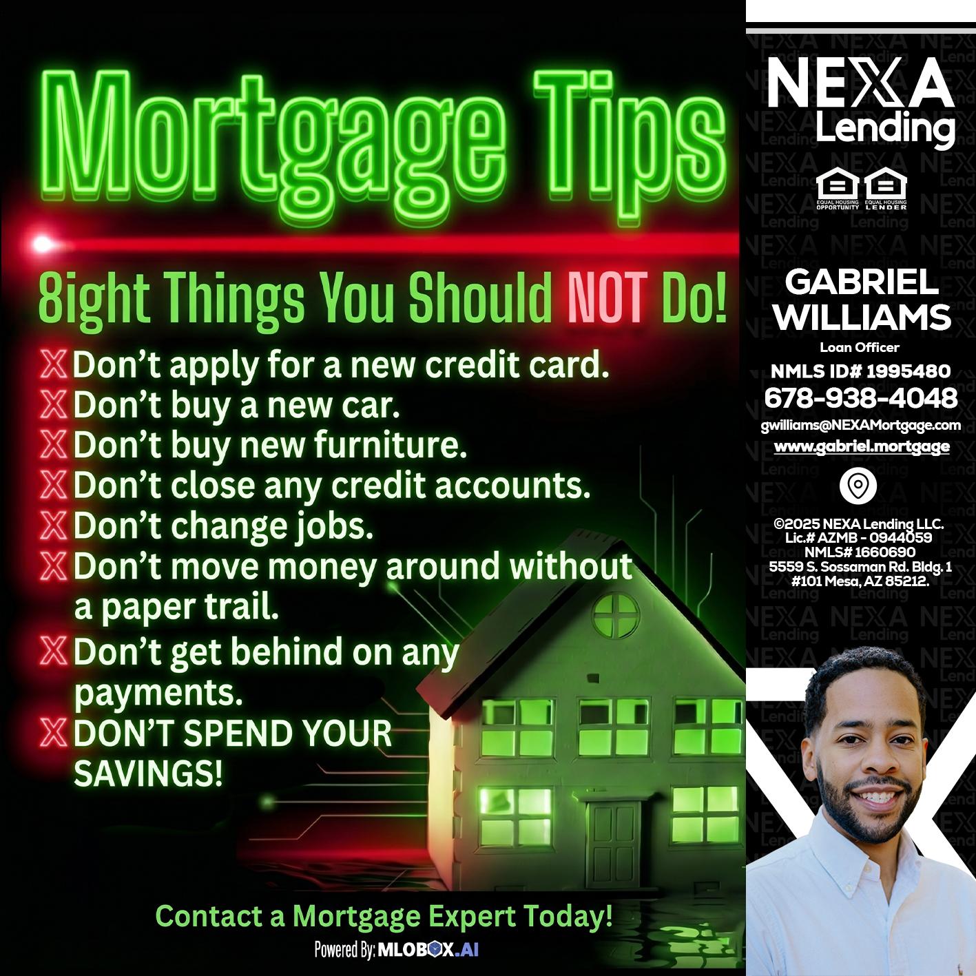 Mortgage Tips at your Door - Gabriel Williams -Loan Officer