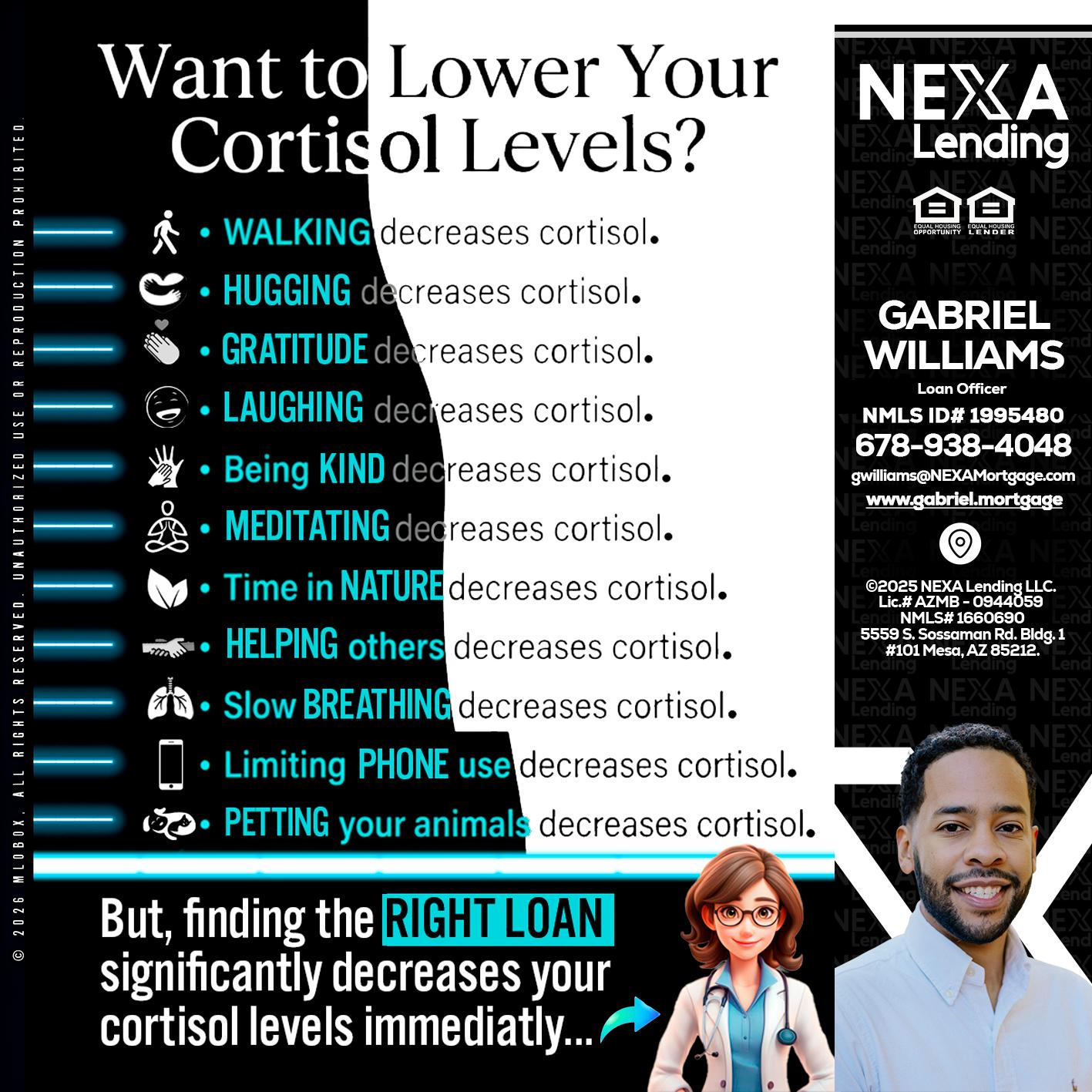 Want to lower Your Cortisol Levels? - Gabriel Williams -Loan Officer