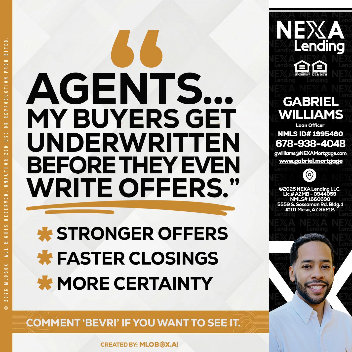 agents - Gabriel Williams -Loan Officer