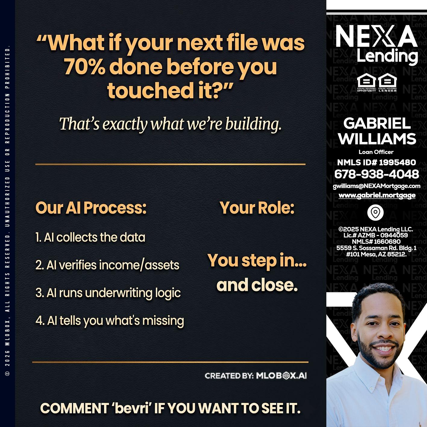 WHAT IF YOUR - Gabriel Williams -Loan Officer