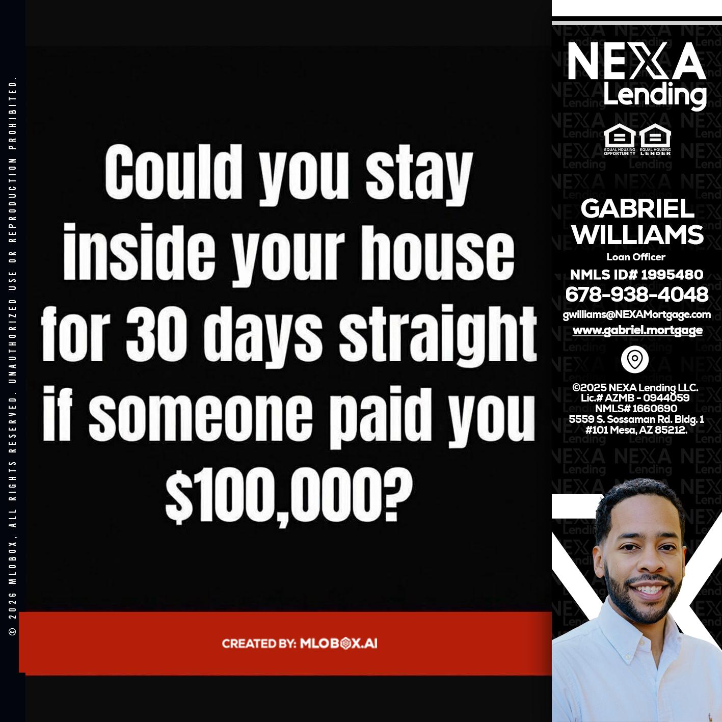 COULD YOU STAY - Gabriel Williams -Loan Officer