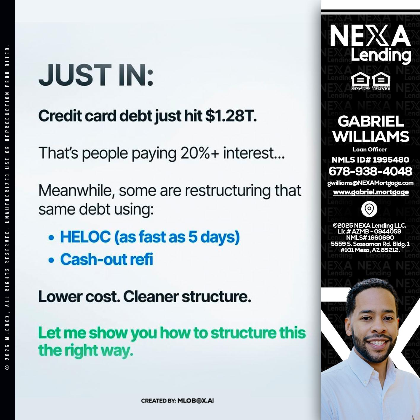 JUST IN - Gabriel Williams -Loan Officer