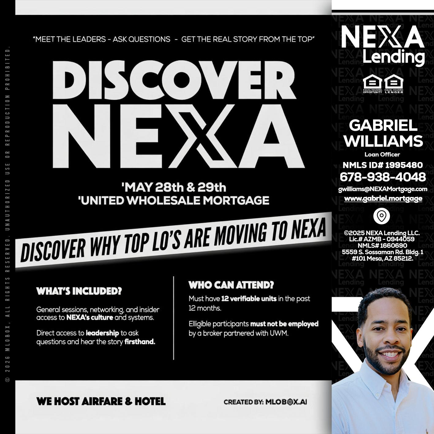 DISCOVER NEXA - Gabriel Williams -Loan Officer
