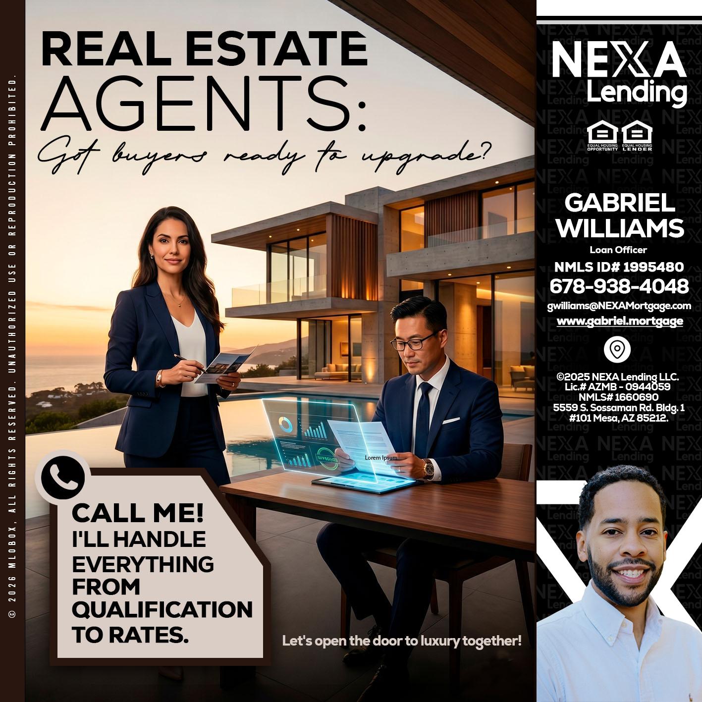 REAL ESTATE AGENTS - Gabriel Williams -Loan Officer