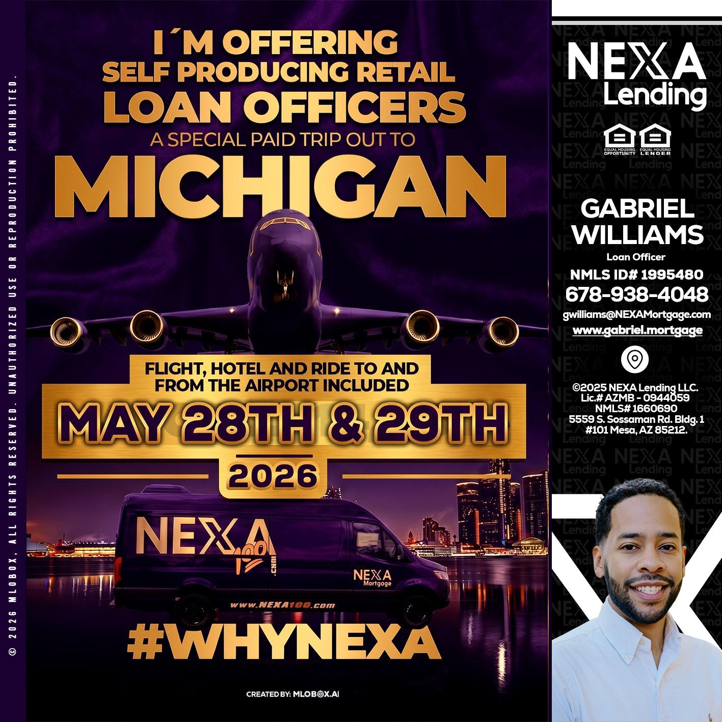 MICHIGAN - Gabriel Williams -Loan Officer